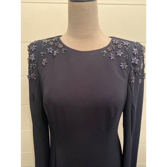 ADRIANNA PAPELL MAXI DRESS/LINED/RETAIL$229/ SIZE  8 /NEW W TAG/NAVY - Picture 6 of 14